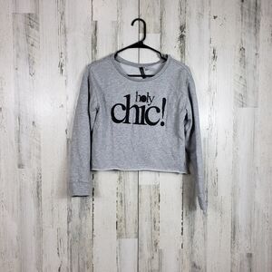 Divided by H&M holy chic gray custom crop sweater size small